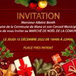 MARCHÉ DE NOËL DE LA COMMUNE DE MANA LE JEUDI 15 DÉCEMBRE 20224