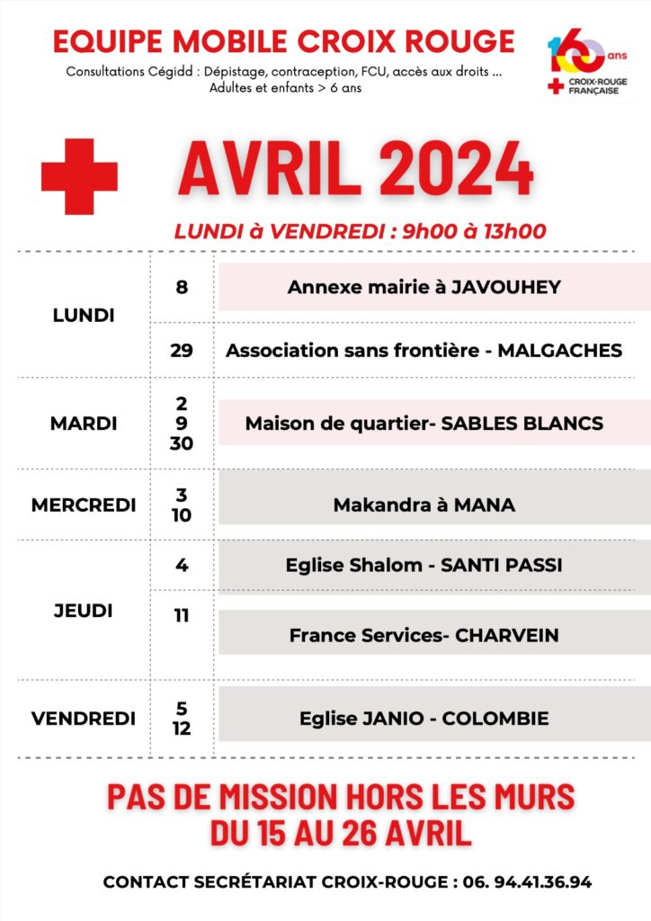 Croix Rouge Avril 2024