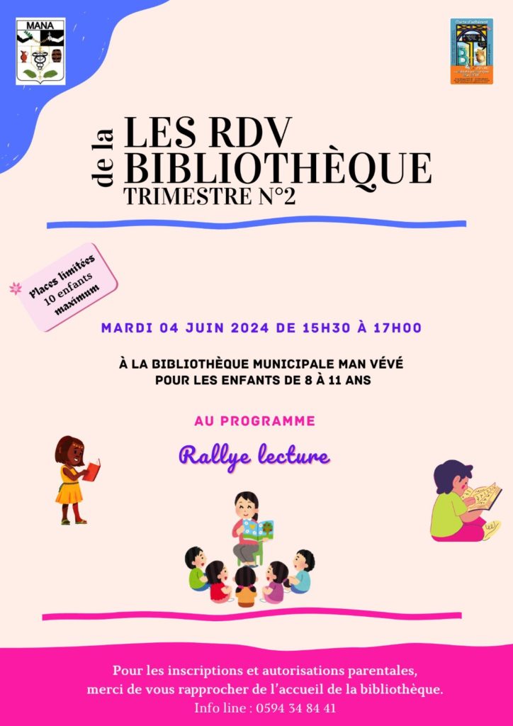 ATELIER RALLYE LECTURE À LA BIBLIOTHÈQUE MUNICIPALE MAN VÉVÉ