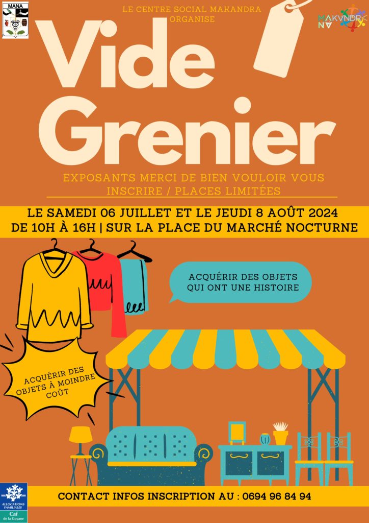 VIDE GRENIER À MANA juillet et aout