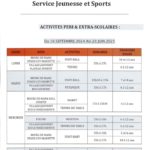 PLANNING DES ACTIVITÉS SPORTIVES DU SERVICE JEUNESSE ET SPORTS 02