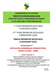 CHAMPIONNAT DE GUYANE -TRIPLETTES SENIORS MASCULINS