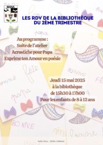 LES RENDEZ-VOUS DE LA BIBLIOTHÈQUE DU 2ÈME TRIMESTRE